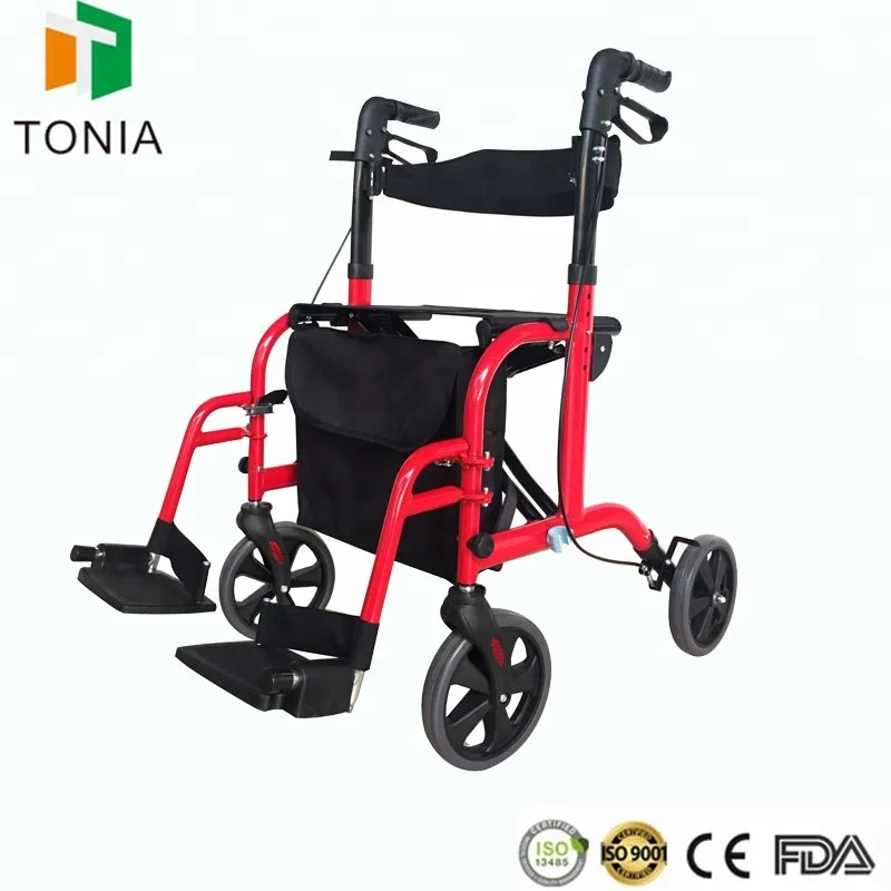 Lightweight Aluminum Used Manual Wheelchair Rollator Walker for sale