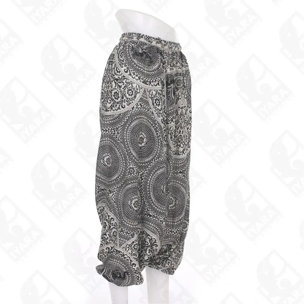 Hmong Tribal Rayon Khaki Harem Pants Boho Hippy