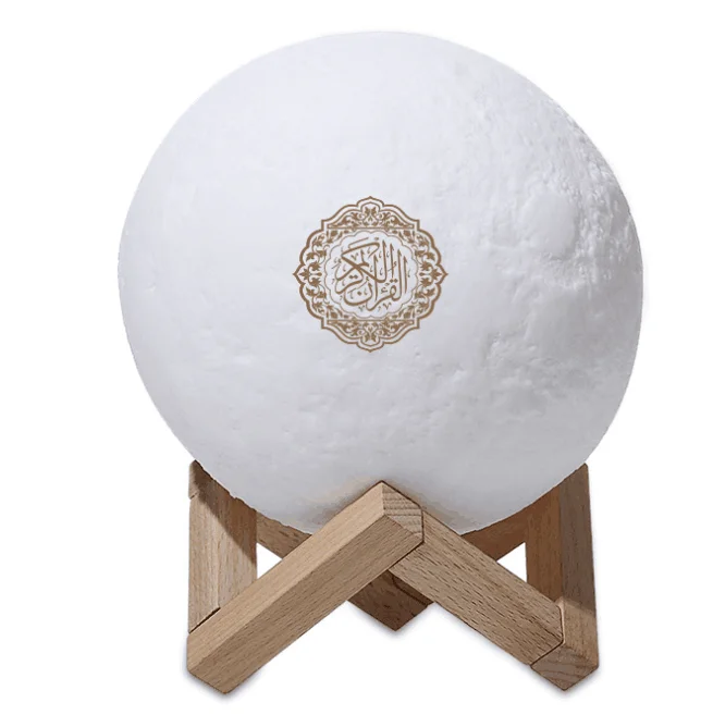 LED Light changeable 3D moon lamp quran speaker with quran player