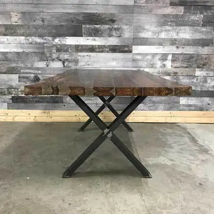 Antique Industrial Grey Indian Rosewood Dining Table Vintage Design Home Furniture with Wood Top and Folded Feature