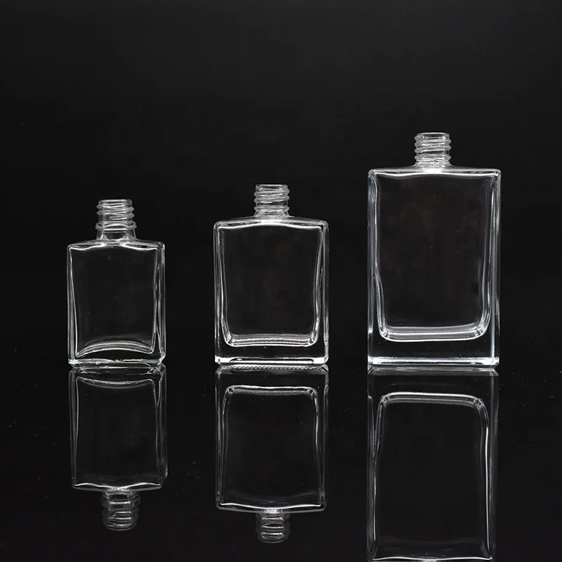 30ml 50ml 100ml clear rectangular cosmetic serum glass dropper bottle