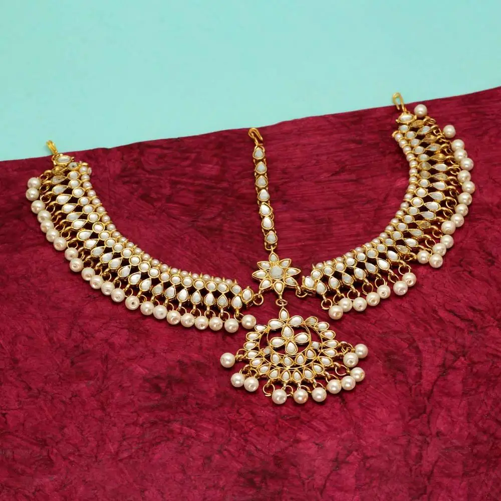 All new White Color Kundan Work Matha Patti