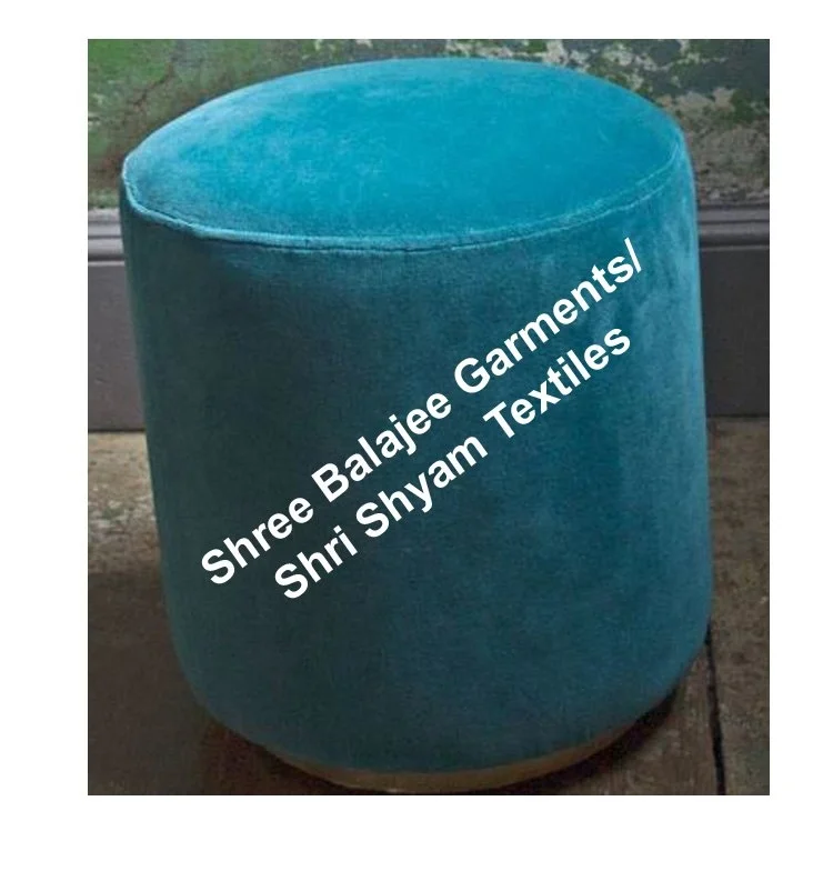 
Indian Velvet Foot Stool Wooden handmade ottoman with Cotton Soft Velvet 