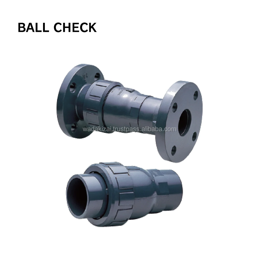 Plastic ball check , Body UPVC , asahi valve brand in Japan