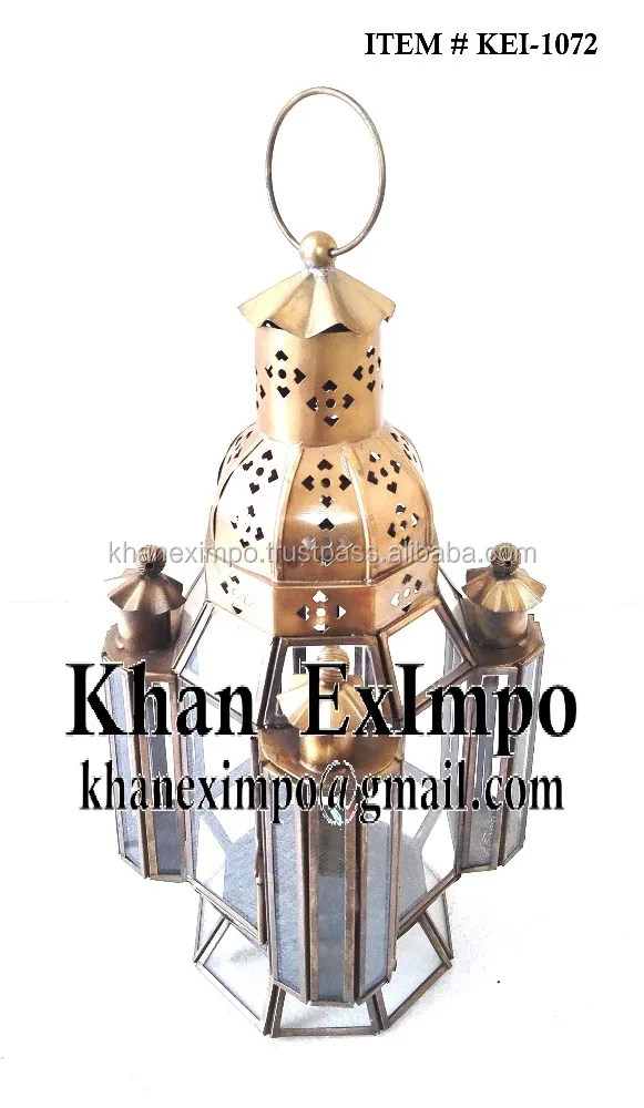 Metal Moroccan Table Candle Lantern Home Garden Wedding Decorative Table Lamp Brass Vintage