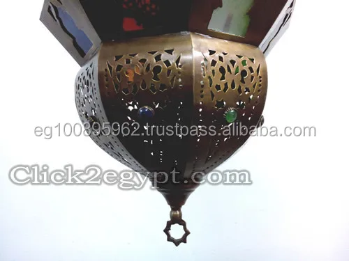 BR358 Modern Crystal Chandelier Vintage Reproduction Octagonal Moroccan/Egyptian Art Hanging Lamp Hotel Restaurant Metal