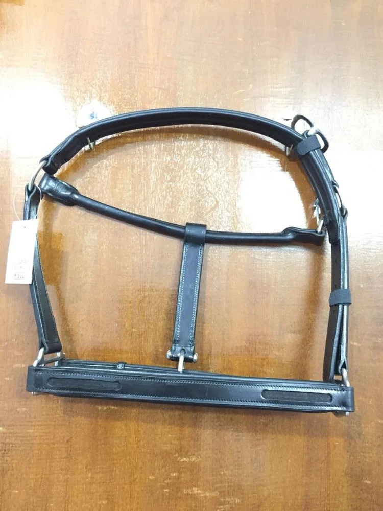 HIGH QUALITY LEATHER HALTER WITH 8 cm LONG EMPTY CHANNEL ON BOTH SIDE OF NOSE PIECE