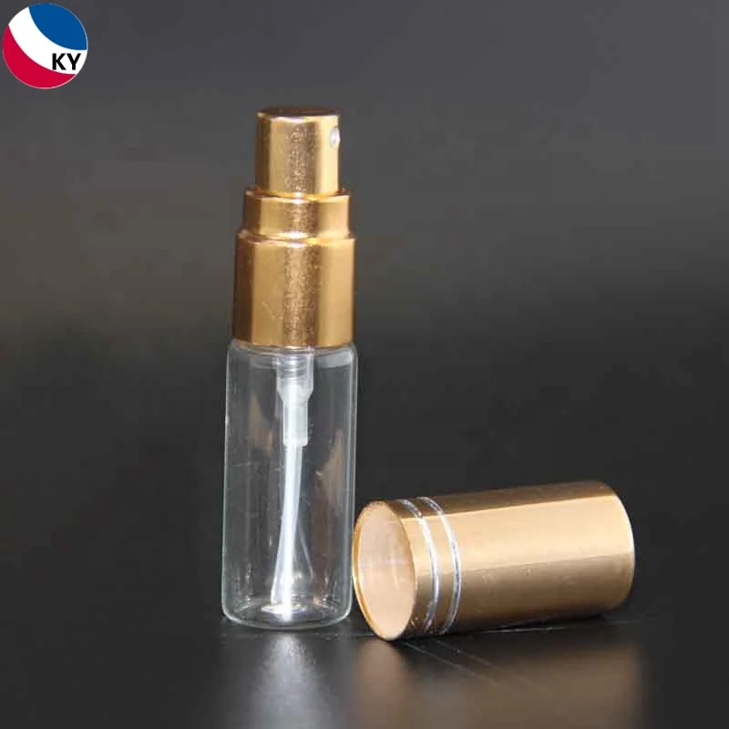 Perfume Spray Bottle Refillable Cylinder Perfume Bottle Refill Atomizer Spray Cosmetic Rose Gold Glass Pump Bottle-166 5ml Keyo