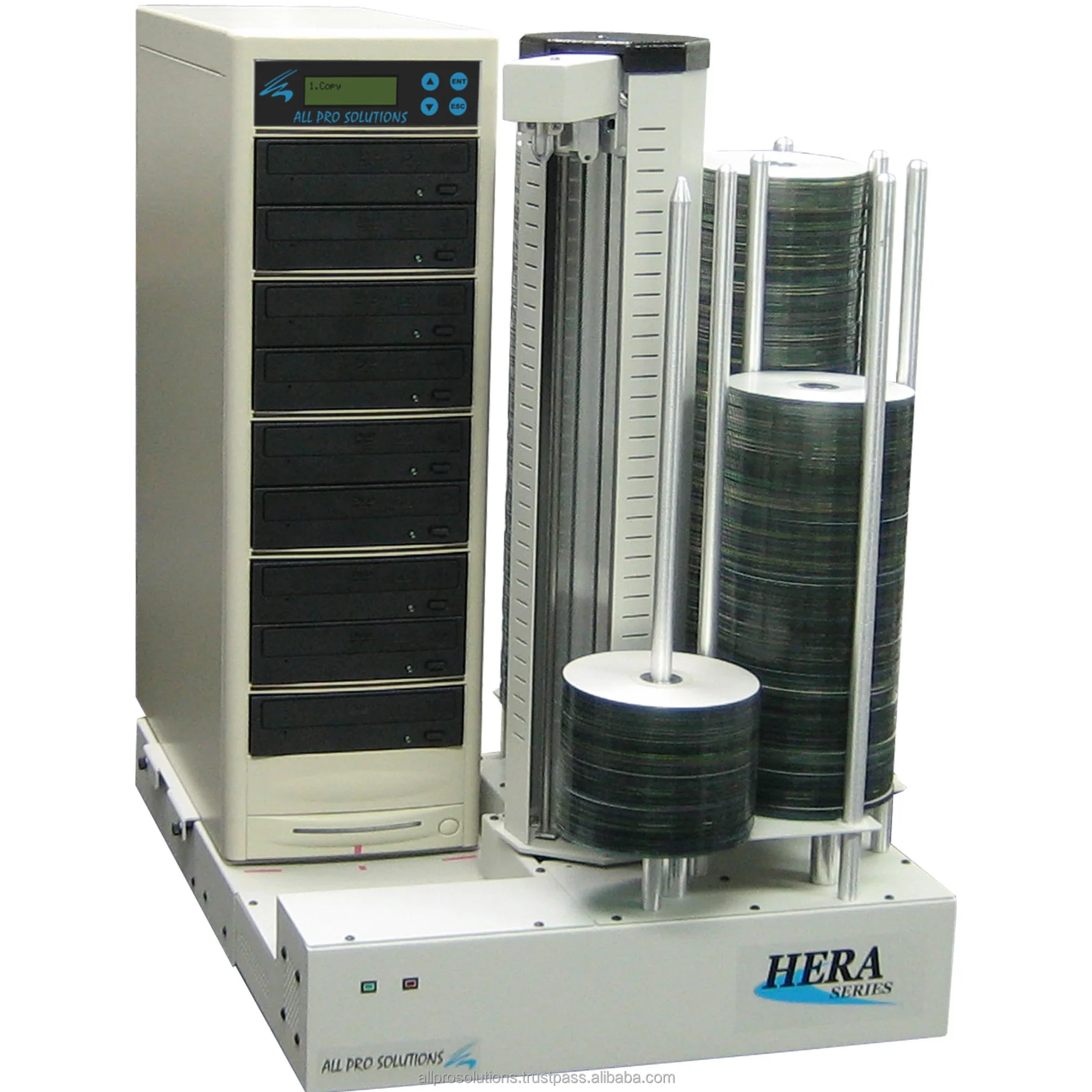 Hera 9 Blu-Ray CD DVD Duplicator Standalone Automated 9 Drives w/ 500GB HDD 900 Disc Capacity