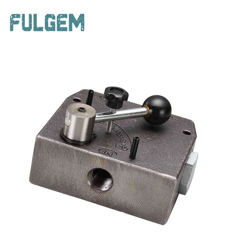 Hydraulic system metal flow control valve hydraulic hand control valve