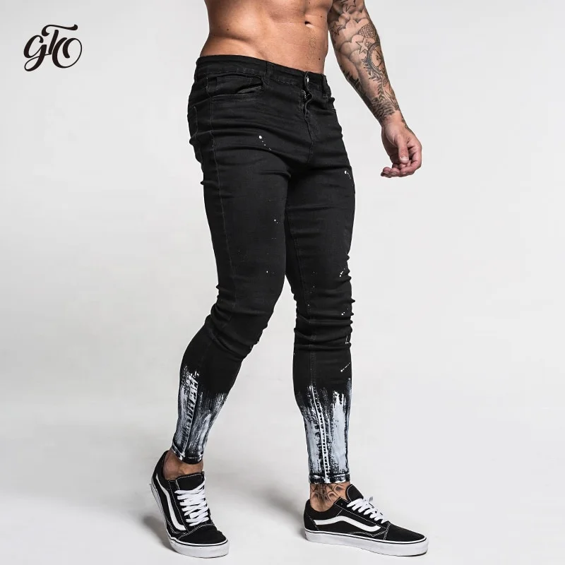 New Arrival Stretch Black Ripped Slim Fit Men Denim Jeans Dropship Jeans Zm40