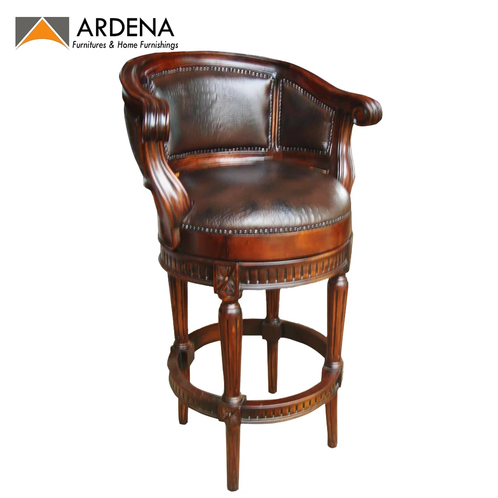 Stool Chair Wood from Solid Wholesale Antique Mid Century High Bar Durable Elegant Commercial Furniture Night Club Furniture T/T