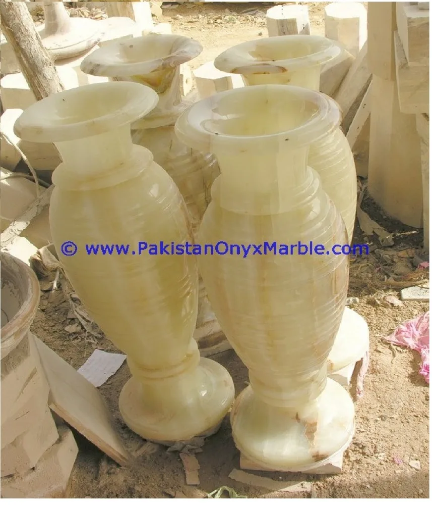 FACTORY PRICE ONYX VASES WHITE ONYX HANDCRAFTED NATURAL STONE