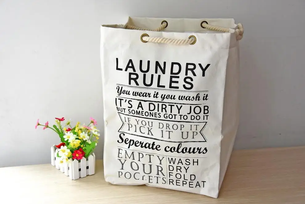 Cheap Wholesale eco-friendly heavy duty custom cotton canvas laundry bag
