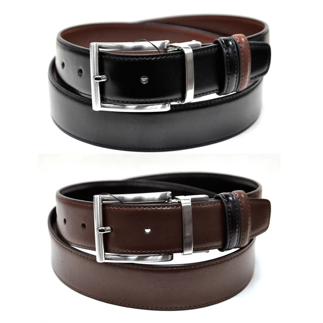 Global Exporter Widely Selling Top Quality Reversible Black Tan 3.5cm Wide 32 to 44 Inch Long Genuine Leather Belts Men