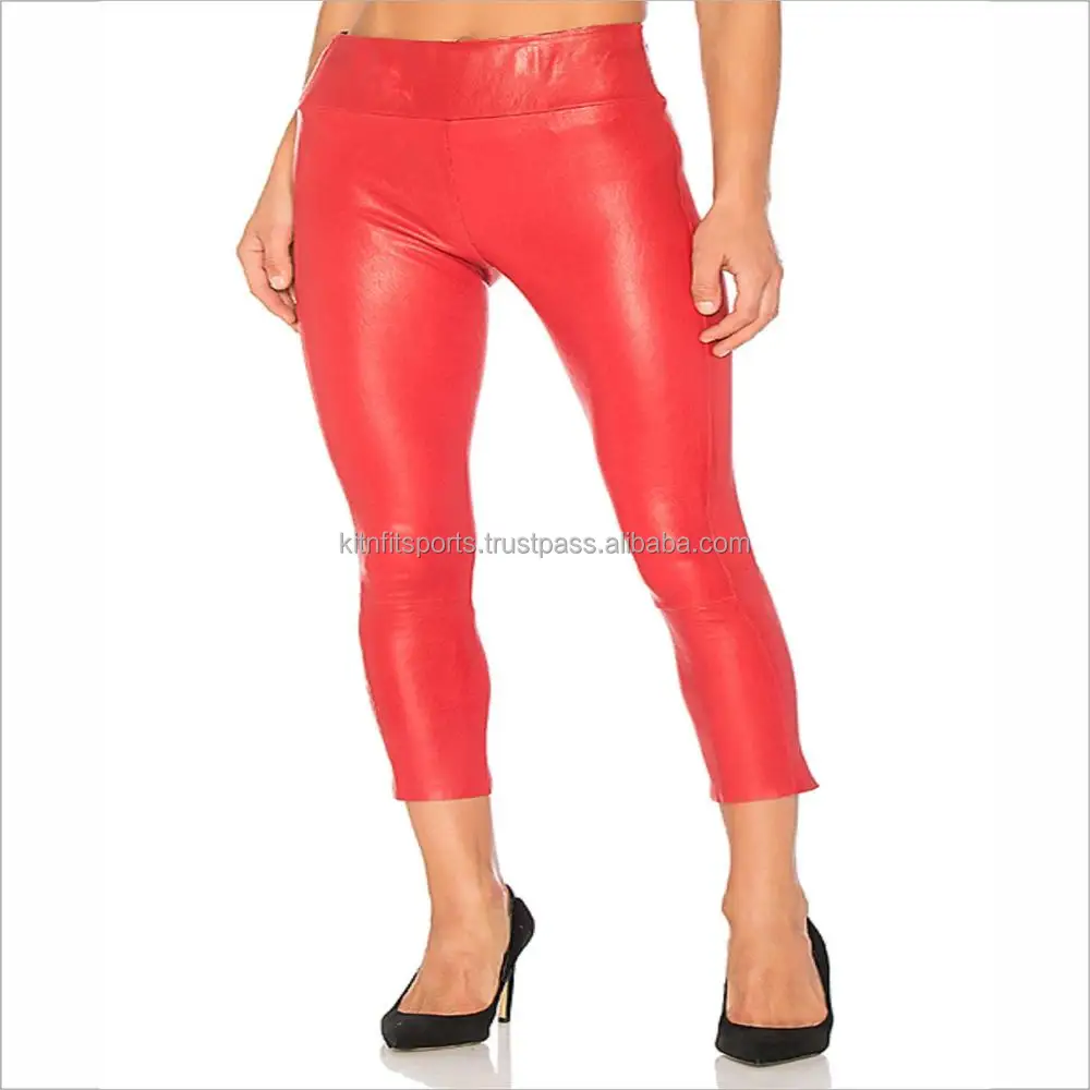 Ladies High Waist Black Leather Leggings Smooth Inside Soft Skinny Tight Pants