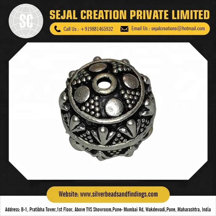 925 Sterling Silver Bali Beads Oxidized Spacer Jewelry Findings Ethnic Spacer Beads
