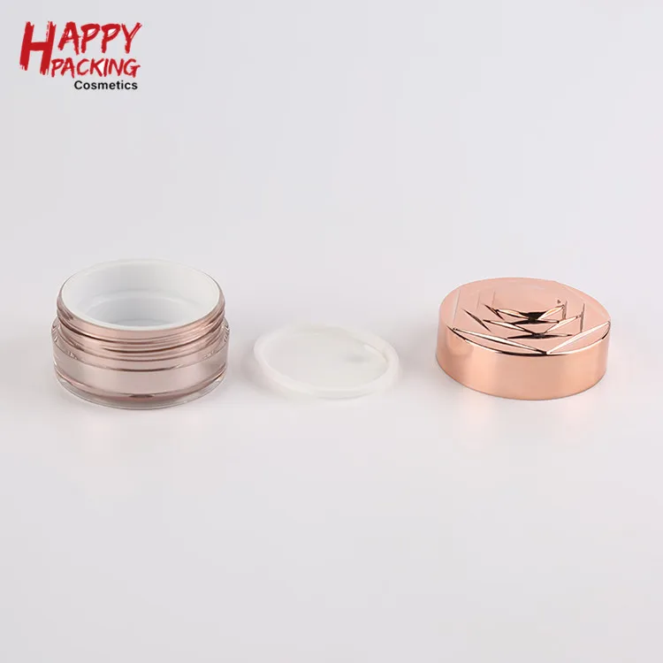 Luxury Beautiful Rose Gold Cosmetic Jar For Acrylic Cream Jars Wholesale