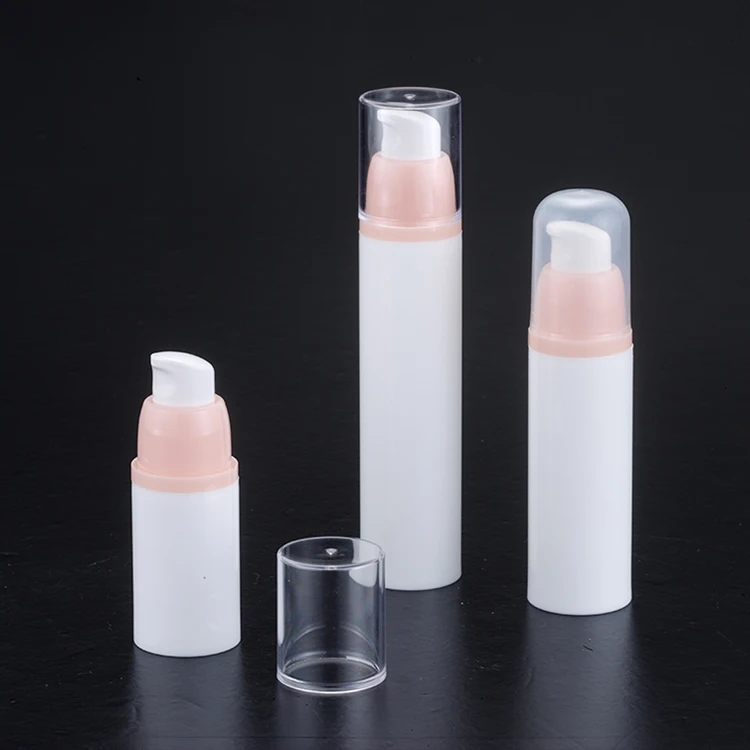 
empty cosmetic 15ml 30ml 50ml cosmetic plastic white AS airless pump lotion bottle 