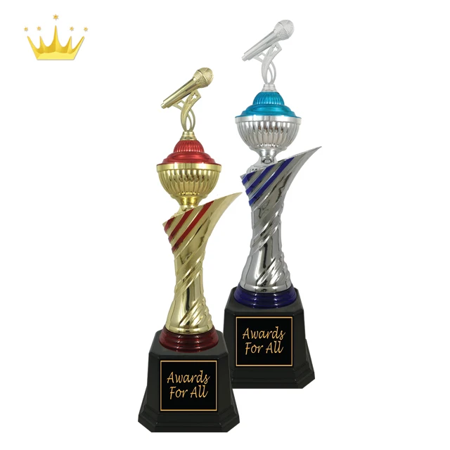 Plastic Microphone Trophy For Singing Competition