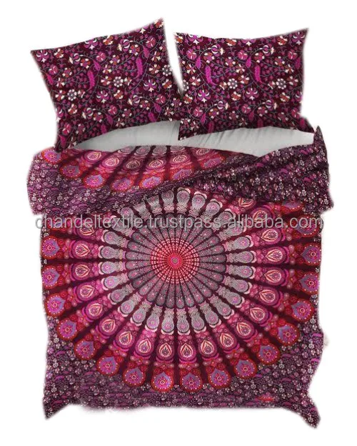 Пододеяльник с мандалой, 2 комплекта, покрывало, покрывало, богемная мандала, 2 одинаковых наволочки, Наволочки на молнии, домашнее искусство, декоративное этническое