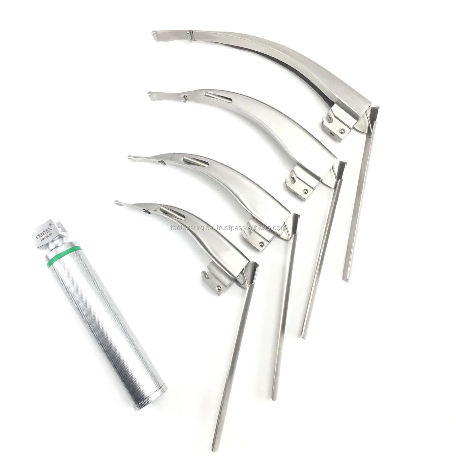 Fiber Optic McCoy Laryngoscope Set - 4 Blades and Handle