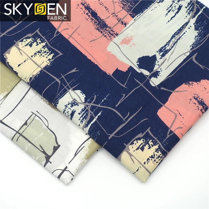Skygen silky 100 cotton philippines indonesian fabric, shirting dress customised fabric printing
