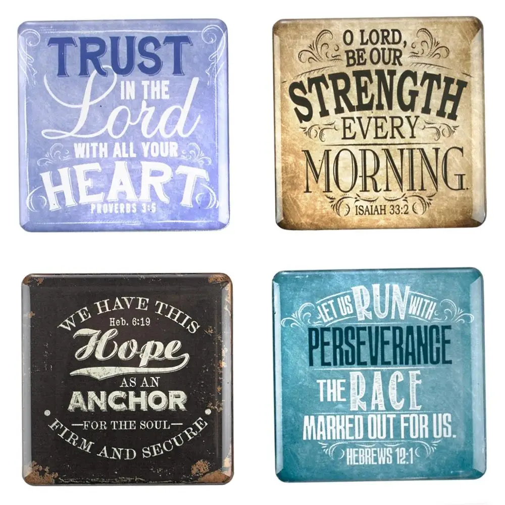 epoxy Vintage Graphics Inspirational Fridge Magnet Set