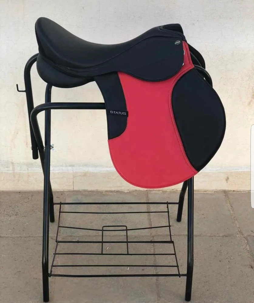HIGH QUALITY SYNTHETIC HORSE JUMPING SADDLE WITH DETACHABLE KNEE ROLL MADE ON PLASTIC TREE / JUMPING SADDLE