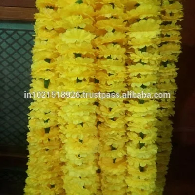 Yellow Artificial Marigold Flower Garland for Decoration Yellow Marigold