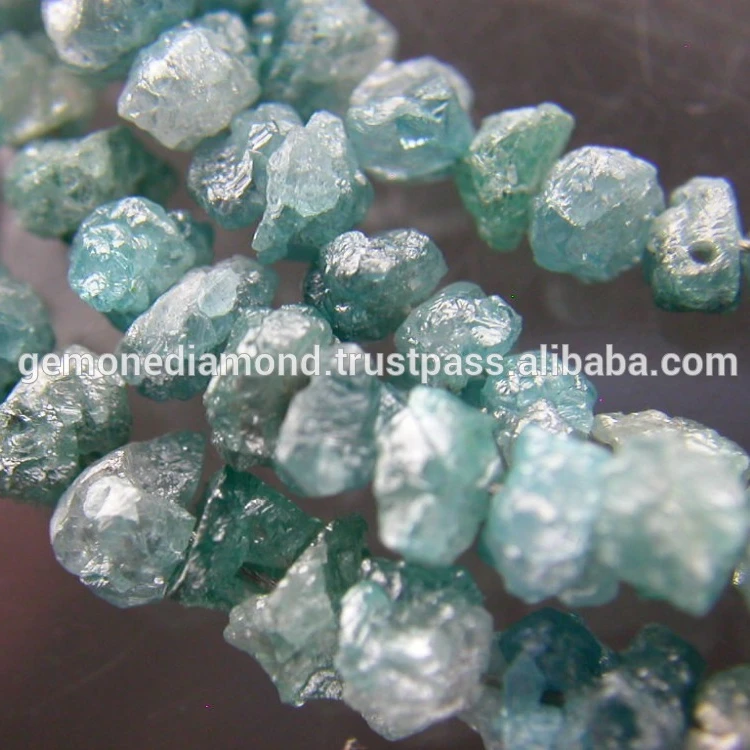 Natural Greenish Blue Uncut Rough Diamond Beads use for strands & necklace manufacture in india,Diamond Beads Strands