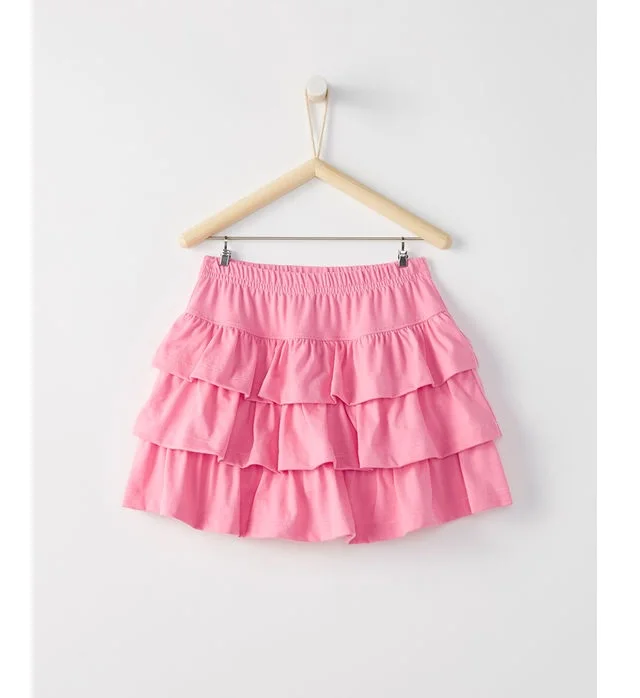 Girls tiered ruffle skirt Latest New Custom Graphic Cute Premium High Quality Trendy Arrival Design Embellished girl short-skirt