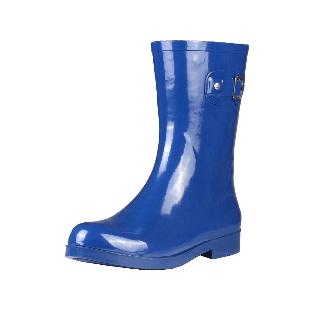 
china design your own colorful silicone rubber wellington women rain boots with buckle ladies fashion gumboots 