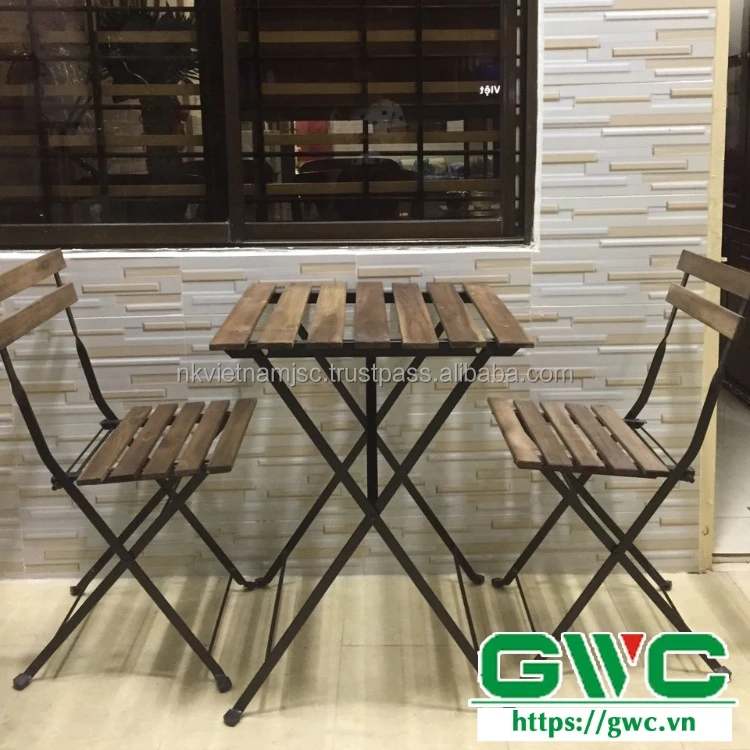 Outdoor Garden Furniture/Patio Acacia Wood Table and Chair Bistro Set factory price vietnam bistro set tarno