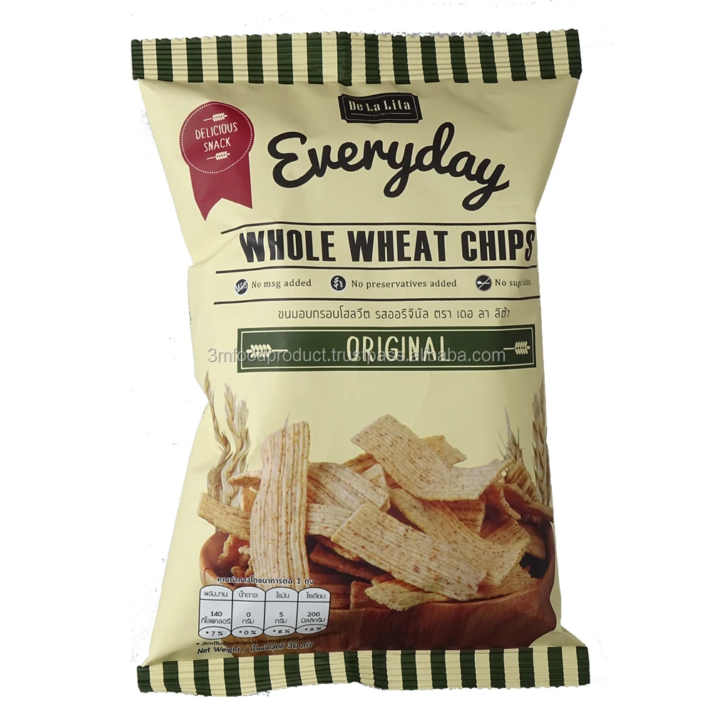 Whole grain snack wheat chip original flavor from Thailand