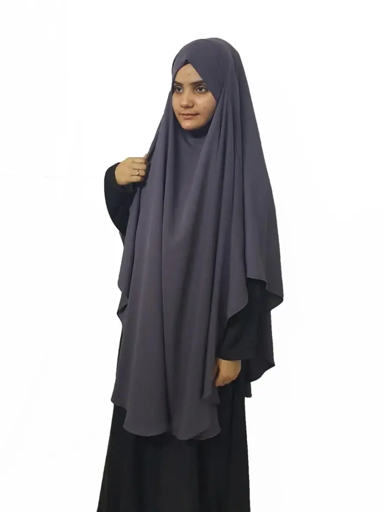 New Khimar Overhead Headscarf for Muslim Women Wholesale Modest Clothing Shawl Hijab Voile OEM Service Middle East Namaz Chador
