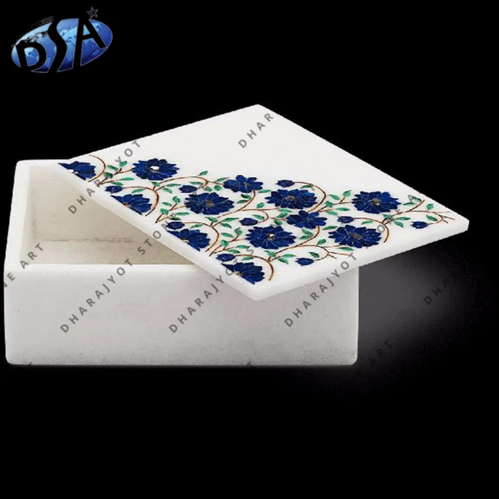 Designer White Marble Container Box