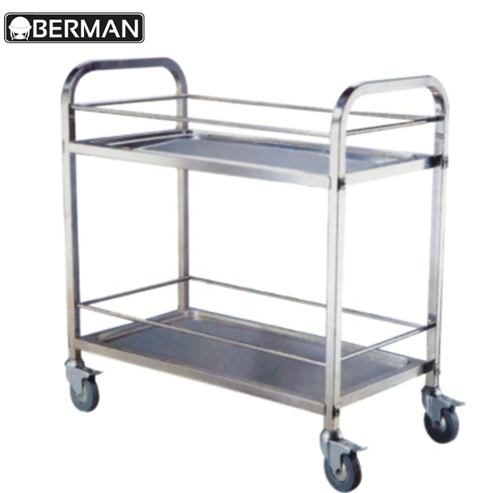 Hotel stainless steel 18/10 food service trolley/dining service cart/kitchen restaurant equipment