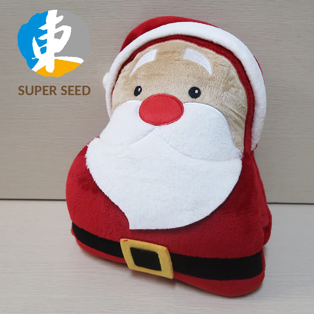 2019 Cute 2 n 1 blanket with Christmas Santa Claus blanket with pillow