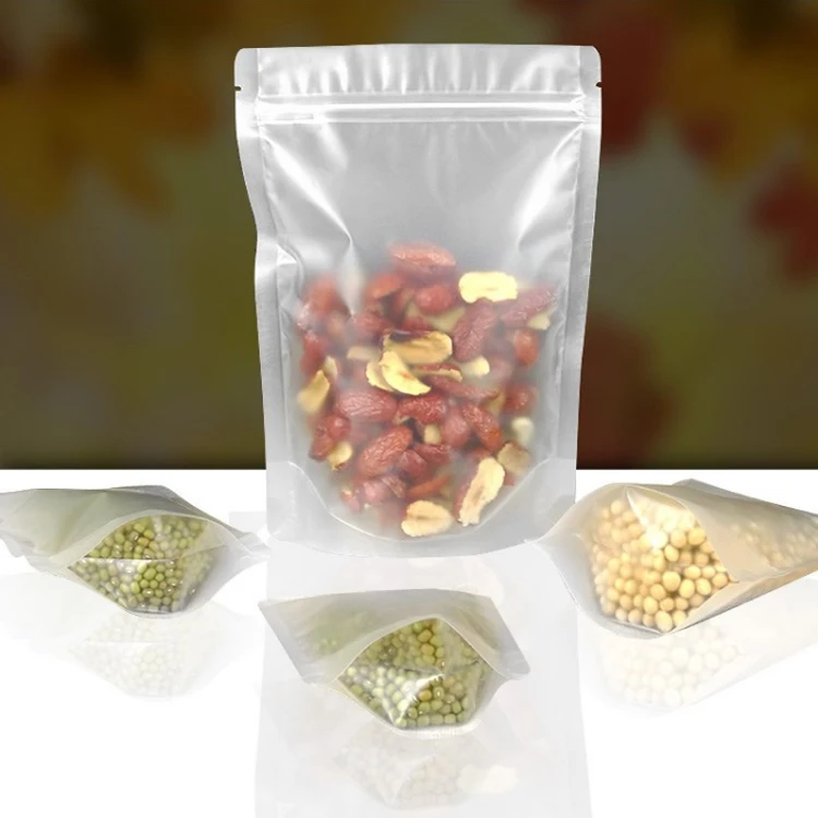 polysmarts Transparent Stand-Up Pouch Bag, Food Zipper Bag, Pistachio/Dried Mango Plastic Packing Bag