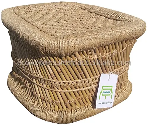 
Natural Bamboo Color Eco friendly Outdoor garden furniture stool ottoman set of 4 corner bar foot restaurant sets dining bedroom 