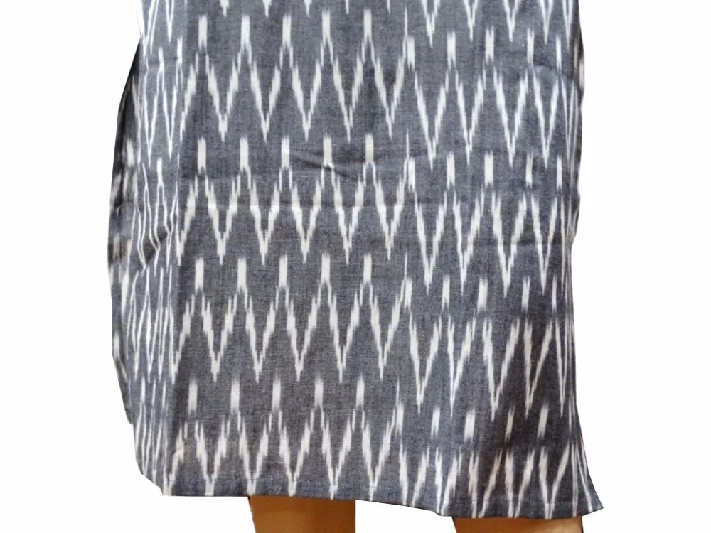 Женская хлопковая туника на заказ, длинная Курта, индийская Этническая ткань икат