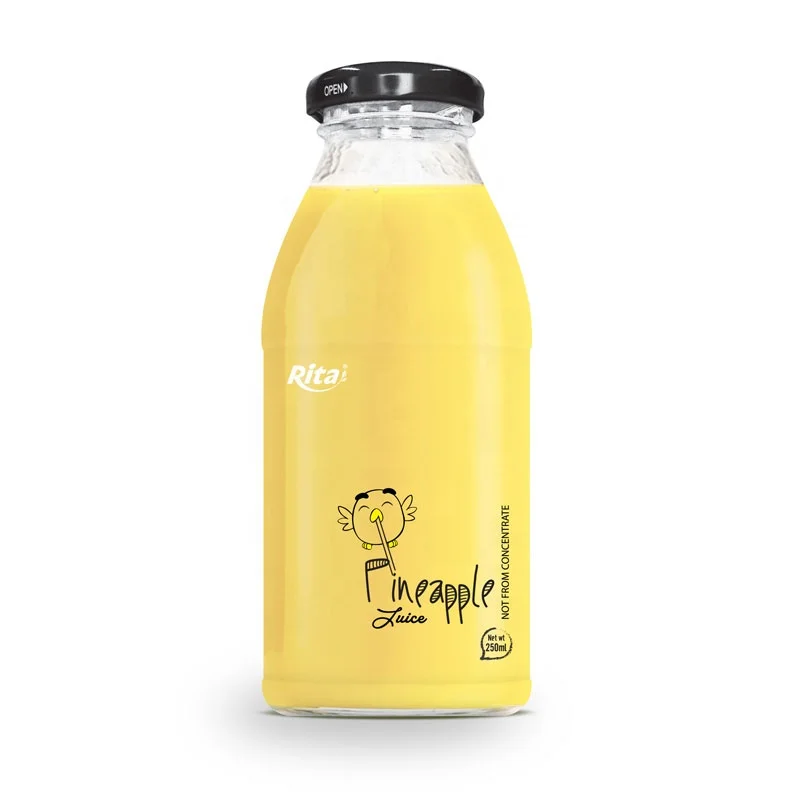 Hot Product Healthy Drinks Manufacturer Beverage 250 ml Glass Bottle Pineapple Juice