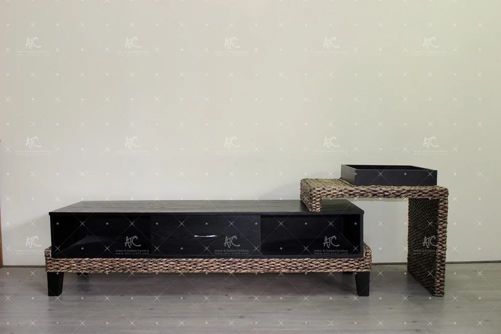 Polite Model Water Hyacinth TV Cabinet Wicker Furniture