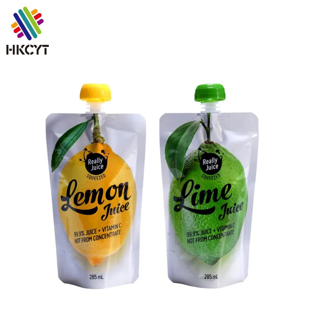 Индивидуальный биоразлагаемый нейлоновый пластиковый стоячий мешочек с носиком для фруктового сока