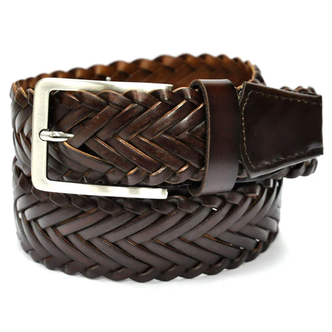 Exclusive Hot Deal on German Bonded Plaited Brown Color Pure Braided Leather Belt For Men from Trusted Dealer