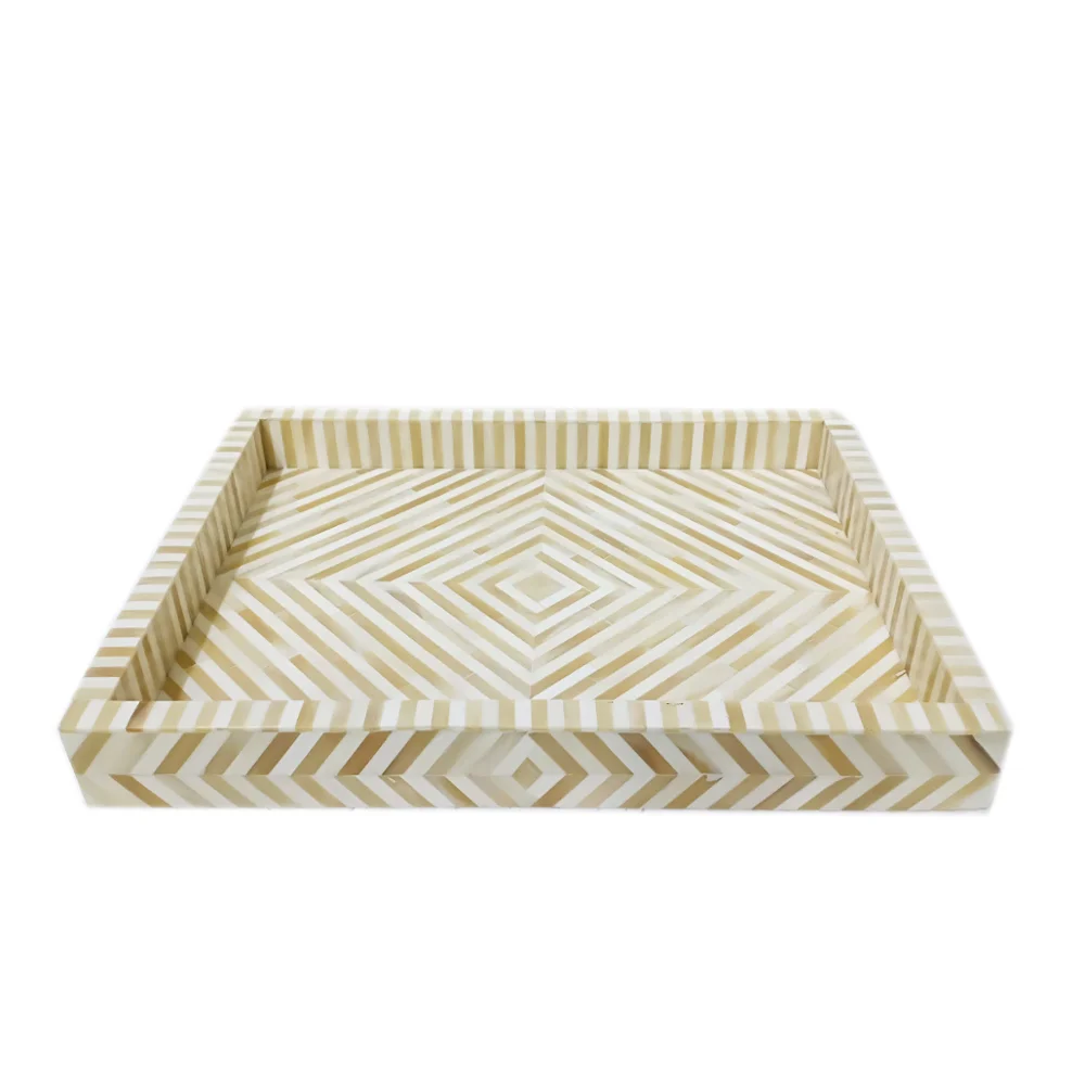 Bone Inlay Tray Handmade  Camel Bone Tray Decorative Bone Inlay Serving Tray