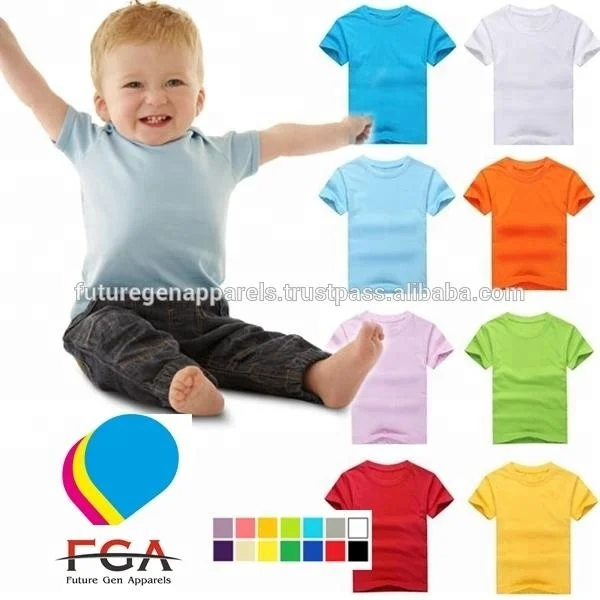 High Quality Ring Spun Combed Cotton Kids Round Neck Tshirt Bio Washed Pre Shrunk and Pre Washed Kids T Shirt Manufacturer