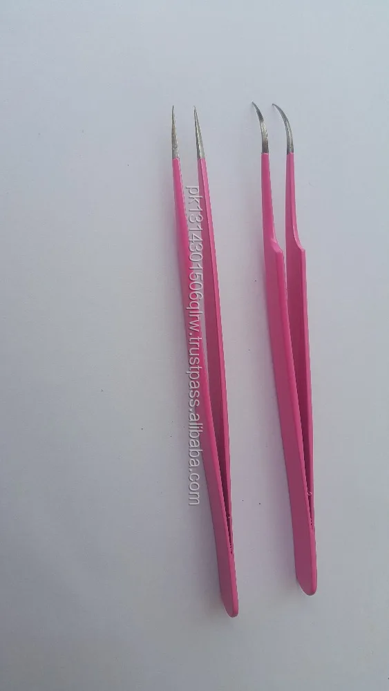 Straight Vetus Curved Fine Point Pair Tweezers For Eyelash Extension