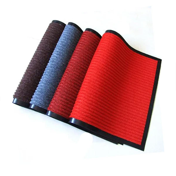 2-Pack Striped Door Floor Mat - Indoor Outdoor Rug Entryway Welcome Mats with PVC Backing anti-slip mats